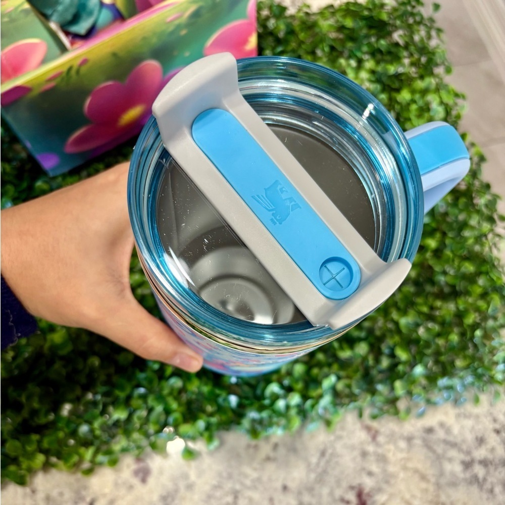 Customized Stanley Light Blue Tumbler with Stitch and Heart Design - Picture 4 of 5